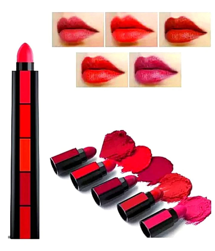 (BUY 1 + GET 1 FREE)- - 5 SHADES PREMIUM LIPSTICK LIMITED TIME OFFER